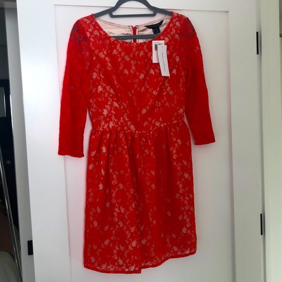 Nwt French Connection Coral Lace Dress 
